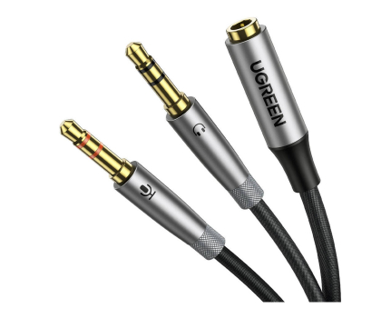 Kabel i złączka UGREEN AV193 Rozdzielacz audio AUX słuchawki + mikrofon do kabel mi